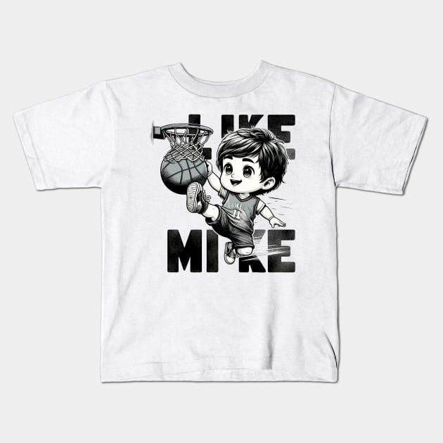 Dunk Boy, Michael Jordan Wannabes Kids T-Shirt by Cutetopia